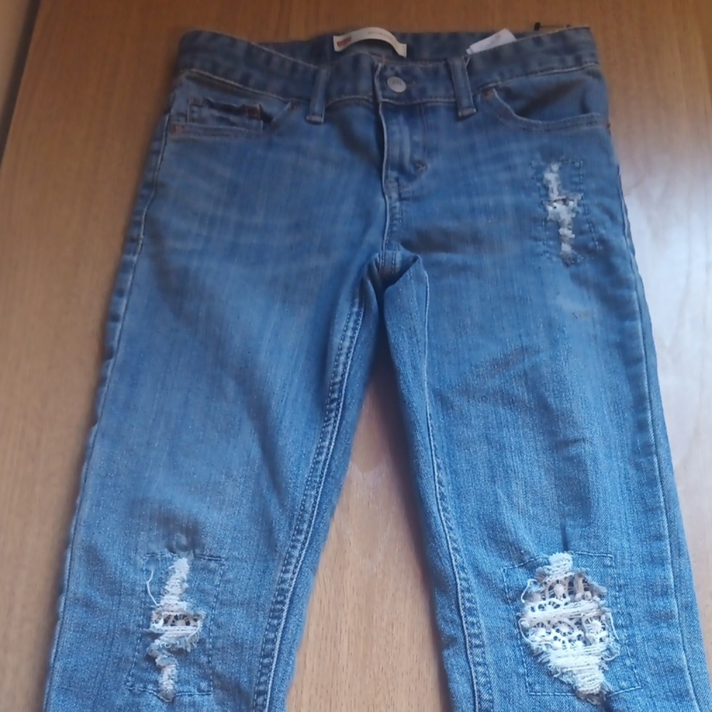 Levi's Boyfriend Denim Blue Jeans size 8 for little girls.